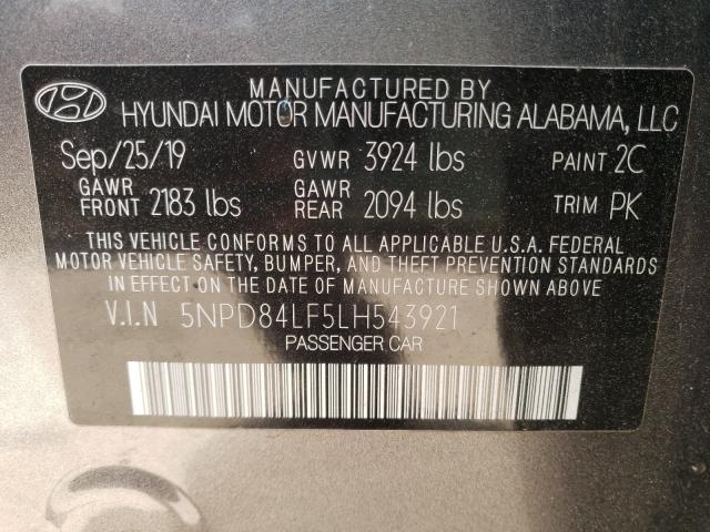 Photo 9 VIN: 5NPD84LF5LH543921 - HYUNDAI ELANTRA SE 