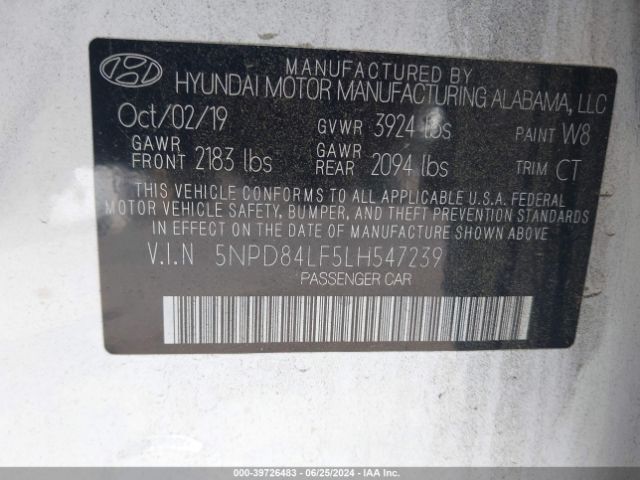 Photo 8 VIN: 5NPD84LF5LH547239 - HYUNDAI ELANTRA 