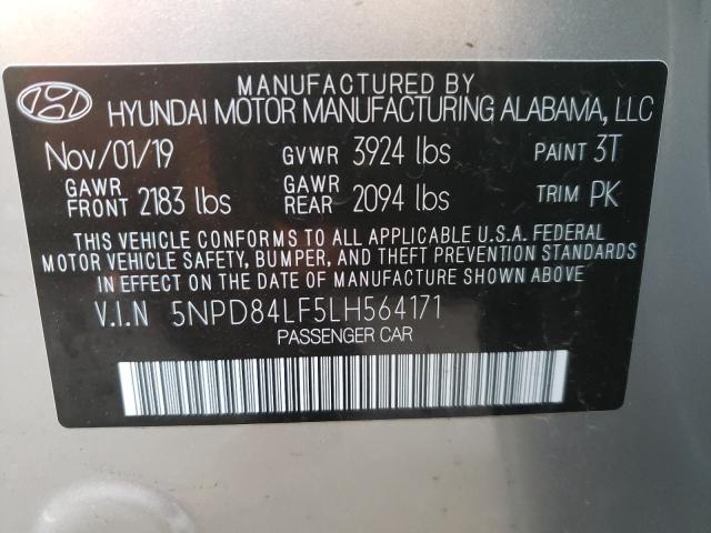 Photo 9 VIN: 5NPD84LF5LH564171 - HYUNDAI ELANTRA SE 