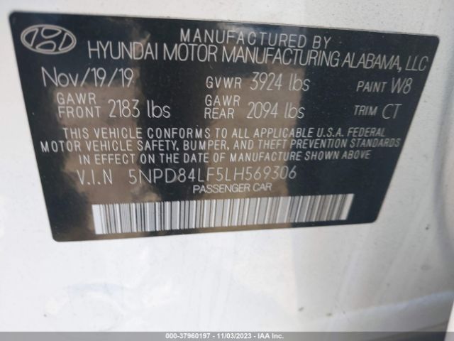 Photo 8 VIN: 5NPD84LF5LH569306 - HYUNDAI ELANTRA 