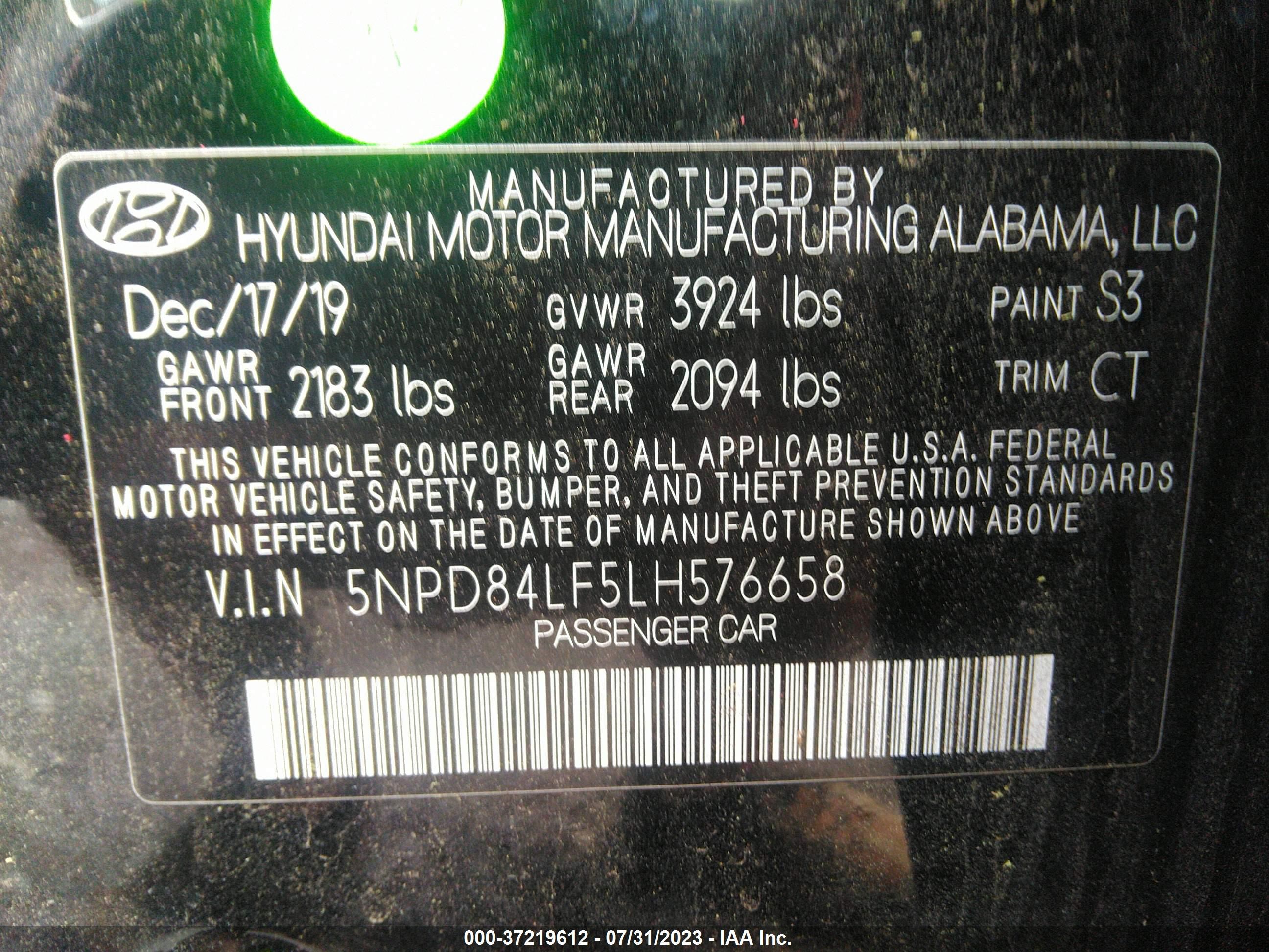 Photo 8 VIN: 5NPD84LF5LH576658 - HYUNDAI ELANTRA 