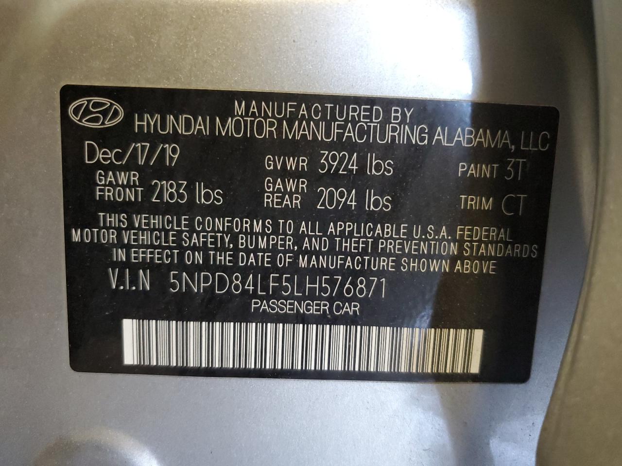 Photo 11 VIN: 5NPD84LF5LH576871 - HYUNDAI ELANTRA 