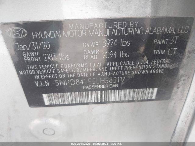 Photo 8 VIN: 5NPD84LF5LH585117 - HYUNDAI ELANTRA 