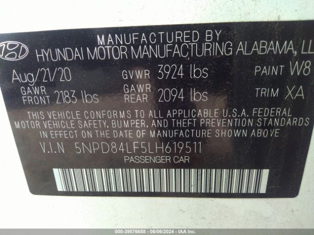 Photo 8 VIN: 5NPD84LF5LH619511 - HYUNDAI ELANTRA 