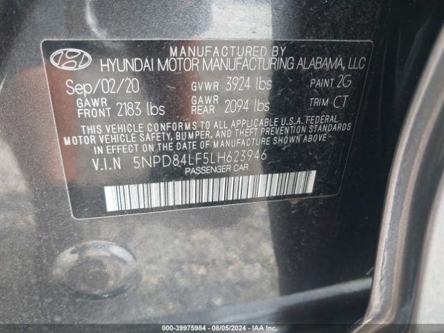 Photo 8 VIN: 5NPD84LF5LH623946 - HYUNDAI ELANTRA 