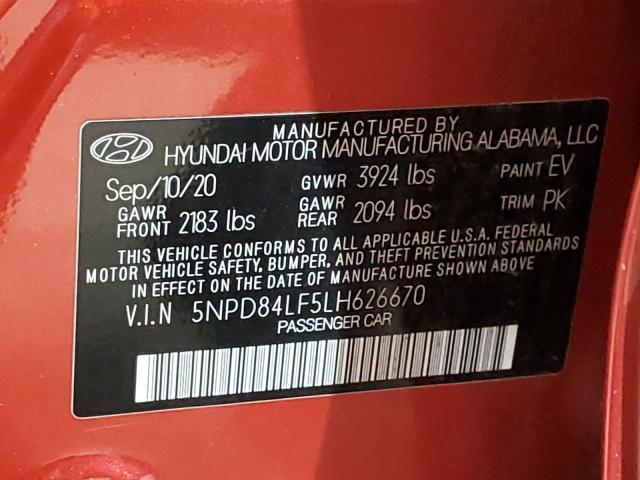 Photo 11 VIN: 5NPD84LF5LH626670 - HYUNDAI ELANTRA SE 