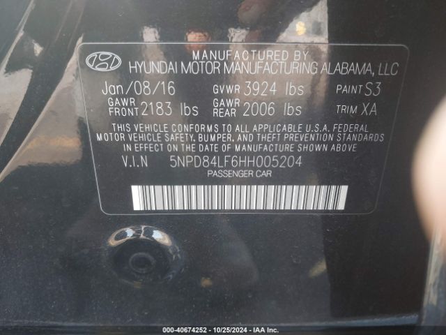 Photo 8 VIN: 5NPD84LF6HH005204 - HYUNDAI ELANTRA 