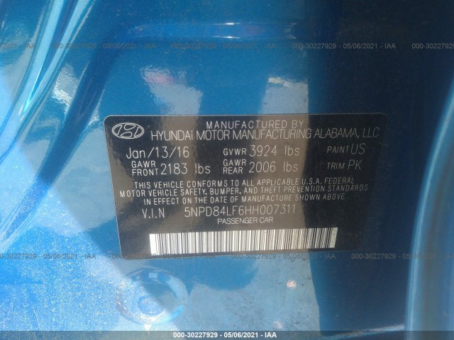 Photo 8 VIN: 5NPD84LF6HH007311 - HYUNDAI ELANTRA 