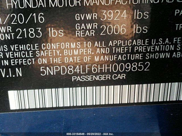 Photo 8 VIN: 5NPD84LF6HH009852 - HYUNDAI ELANTRA 