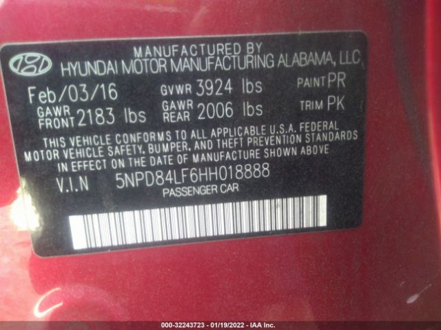 Photo 8 VIN: 5NPD84LF6HH018888 - HYUNDAI ELANTRA 