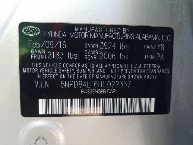 Photo 9 VIN: 5NPD84LF6HH022357 - HYUNDAI ELANTRA 