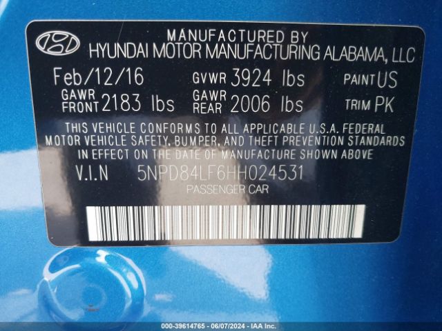 Photo 8 VIN: 5NPD84LF6HH024531 - HYUNDAI ELANTRA 