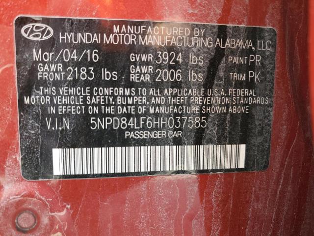 Photo 11 VIN: 5NPD84LF6HH037585 - HYUNDAI ELANTRA 