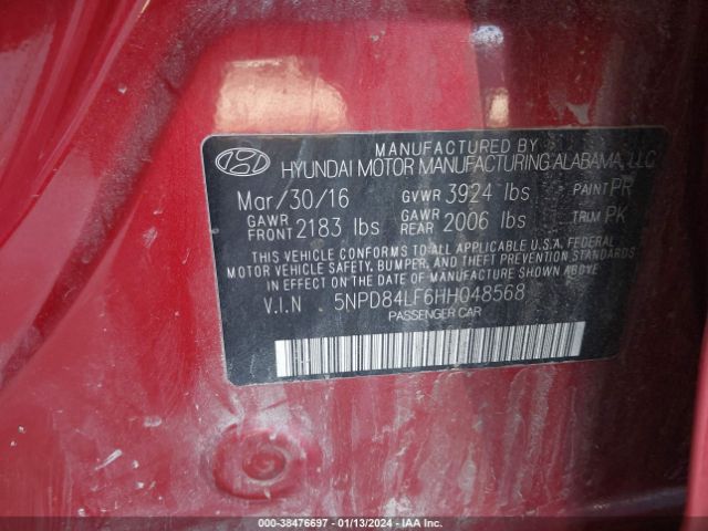 Photo 8 VIN: 5NPD84LF6HH048568 - HYUNDAI ELANTRA 