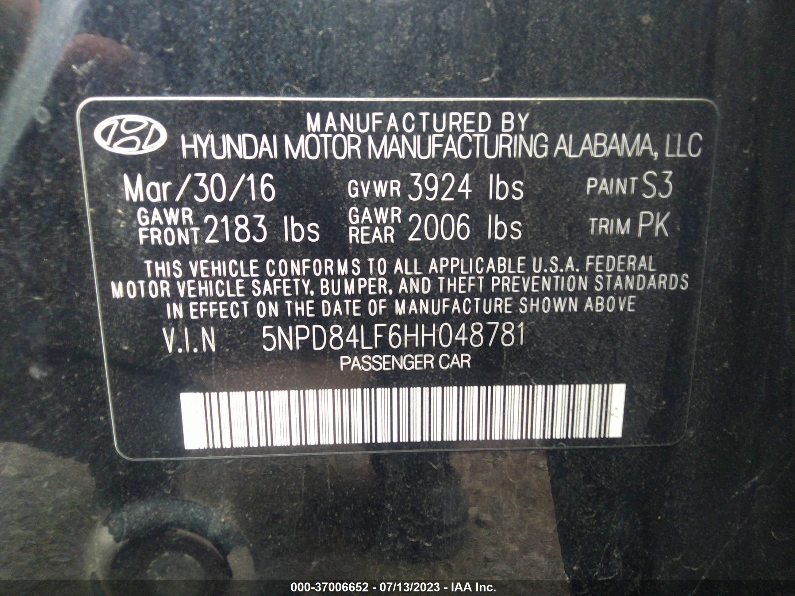 Photo 8 VIN: 5NPD84LF6HH048781 - HYUNDAI ELANTRA 