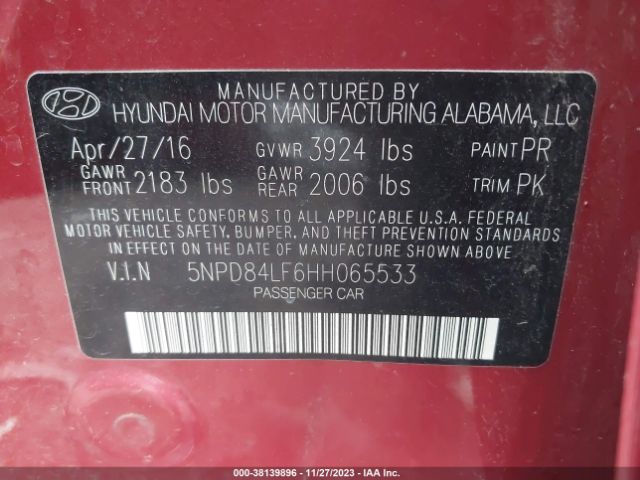 Photo 8 VIN: 5NPD84LF6HH065533 - HYUNDAI ELANTRA 