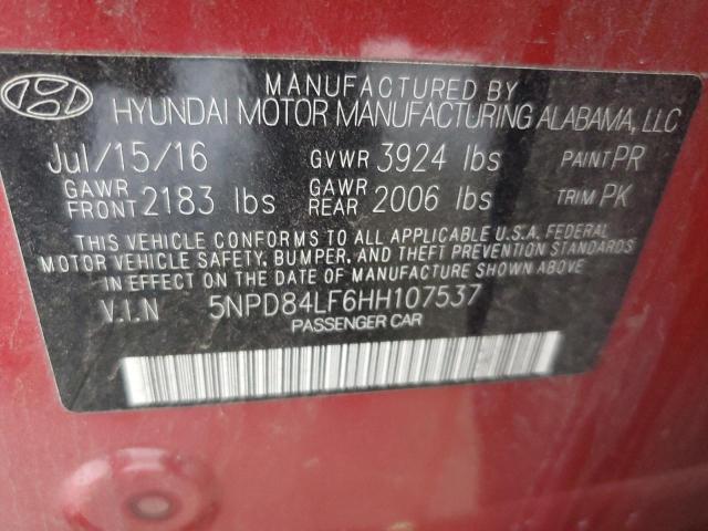 Photo 12 VIN: 5NPD84LF6HH107537 - HYUNDAI ELANTRA SE 