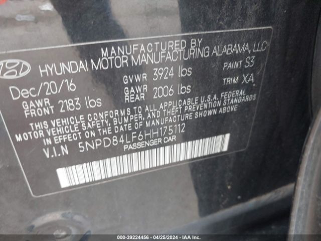 Photo 8 VIN: 5NPD84LF6HH175112 - HYUNDAI ELANTRA 