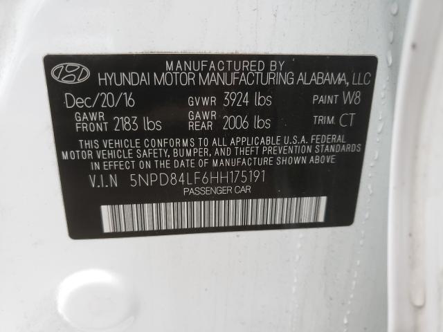 Photo 9 VIN: 5NPD84LF6HH175191 - HYUNDAI ELANTRA SE 