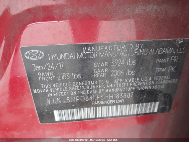 Photo 8 VIN: 5NPD84LF6HH183887 - HYUNDAI ELANTRA 