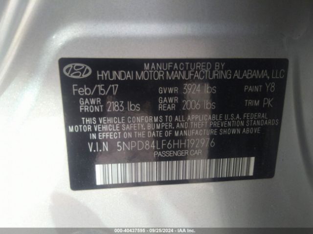 Photo 8 VIN: 5NPD84LF6HH192976 - HYUNDAI ELANTRA 