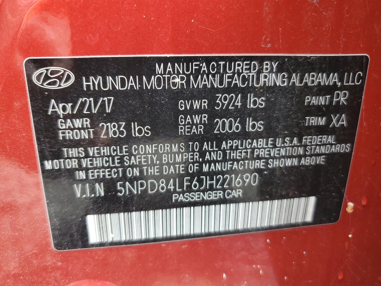 Photo 11 VIN: 5NPD84LF6JH221690 - HYUNDAI ELANTRA 