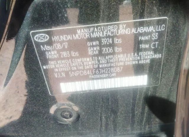 Photo 8 VIN: 5NPD84LF6JH228087 - HYUNDAI ELANTRA 