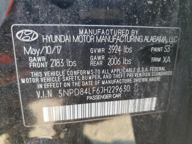 Photo 12 VIN: 5NPD84LF6JH229630 - HYUNDAI ELANTRA SE 