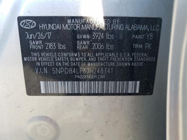 Photo 9 VIN: 5NPD84LF6JH248341 - HYUNDAI ELANTRA SE 