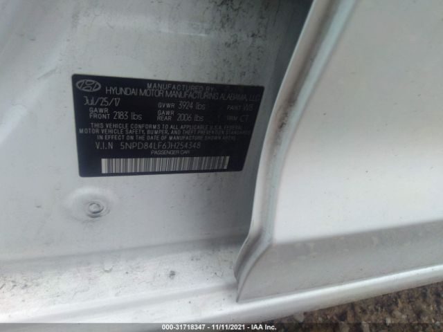 Photo 8 VIN: 5NPD84LF6JH254348 - HYUNDAI ELANTRA 