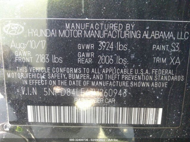 Photo 8 VIN: 5NPD84LF6JH260943 - HYUNDAI ELANTRA 