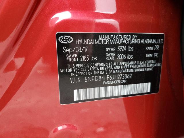 Photo 12 VIN: 5NPD84LF6JH272882 - HYUNDAI ELANTRA 