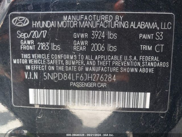 Photo 8 VIN: 5NPD84LF6JH276284 - HYUNDAI ELANTRA 