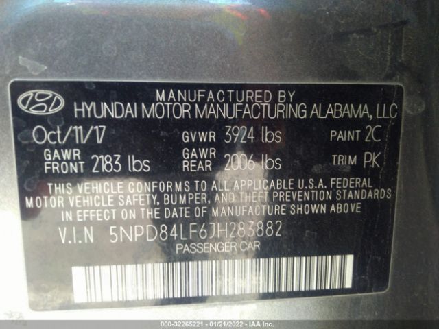 Photo 8 VIN: 5NPD84LF6JH283882 - HYUNDAI ELANTRA 