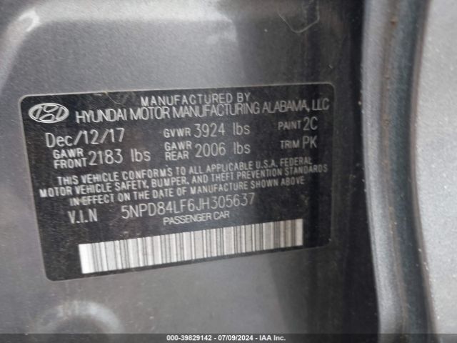 Photo 8 VIN: 5NPD84LF6JH305637 - HYUNDAI ELANTRA 