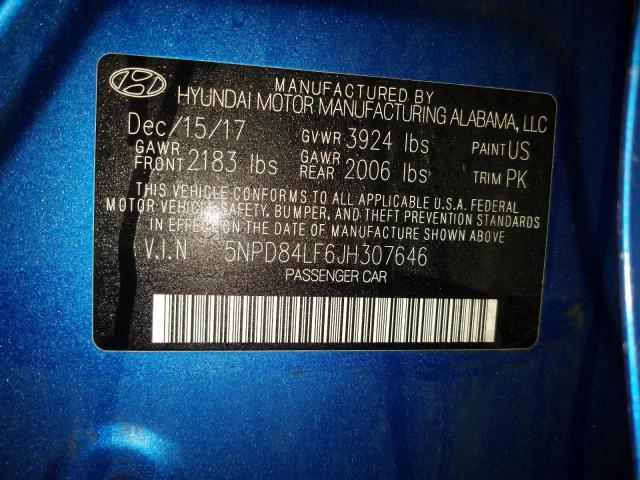 Photo 9 VIN: 5NPD84LF6JH307646 - HYUNDAI ELANTRA SE 