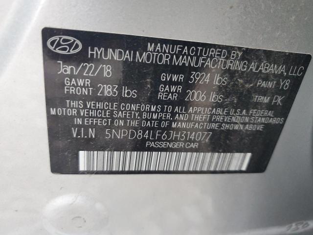 Photo 11 VIN: 5NPD84LF6JH314077 - HYUNDAI ELANTRA SE 