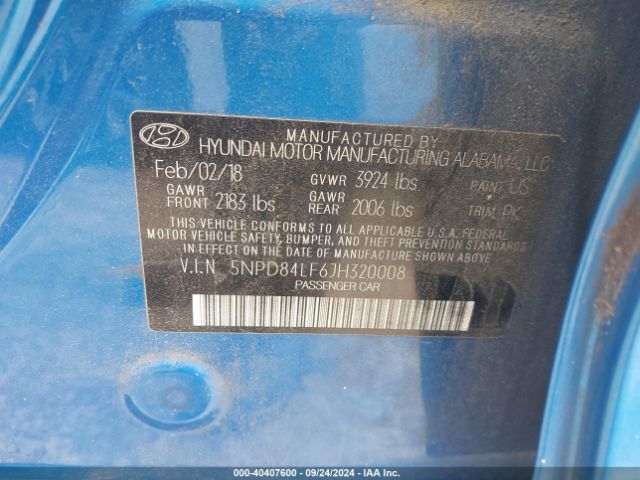 Photo 8 VIN: 5NPD84LF6JH320008 - HYUNDAI ELANTRA 