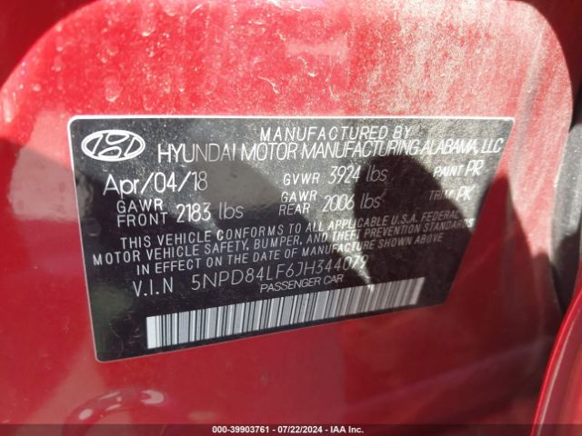 Photo 8 VIN: 5NPD84LF6JH344079 - HYUNDAI ELANTRA 