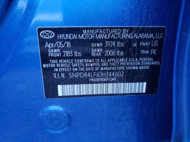 Photo 9 VIN: 5NPD84LF6JH344602 - HYUNDAI ELANTRA 