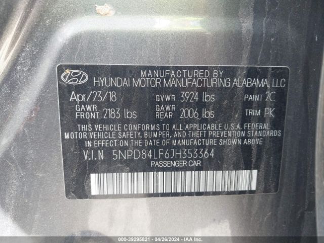 Photo 8 VIN: 5NPD84LF6JH353364 - HYUNDAI ELANTRA 