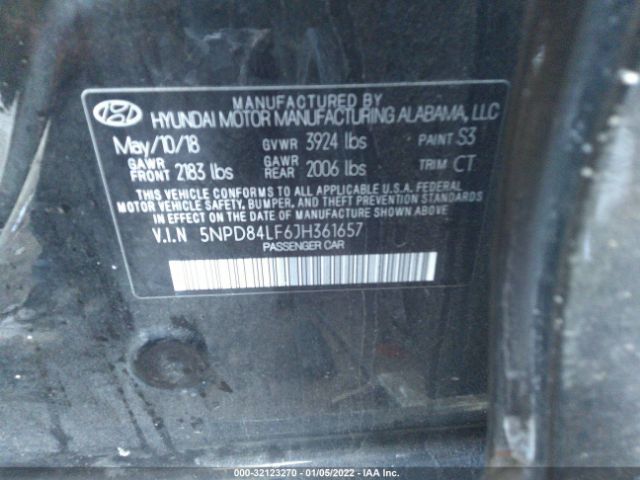 Photo 8 VIN: 5NPD84LF6JH361657 - HYUNDAI ELANTRA 