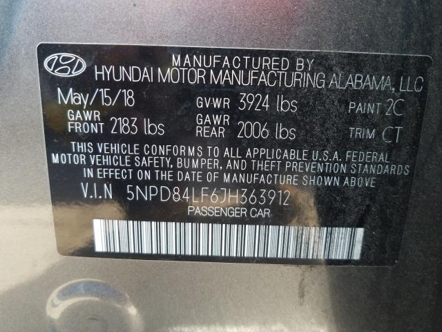 Photo 9 VIN: 5NPD84LF6JH363912 - HYUNDAI ELANTRA SE 