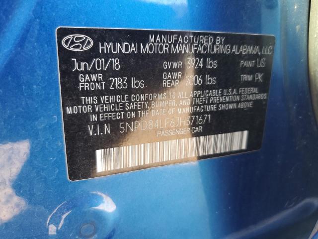 Photo 9 VIN: 5NPD84LF6JH371671 - HYUNDAI ELANTRA SE 