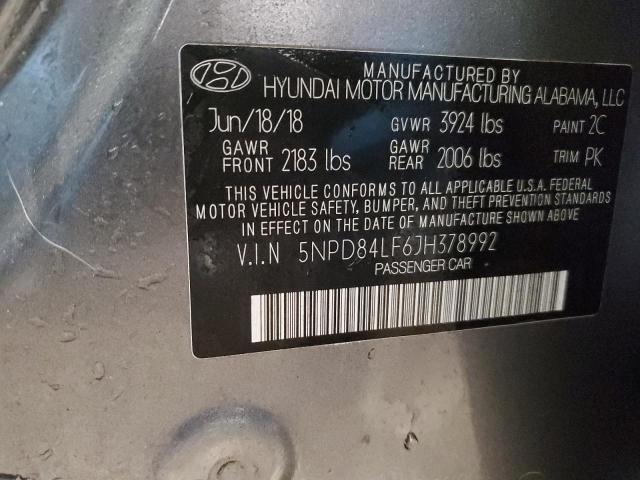 Photo 12 VIN: 5NPD84LF6JH378992 - HYUNDAI ELANTRA 