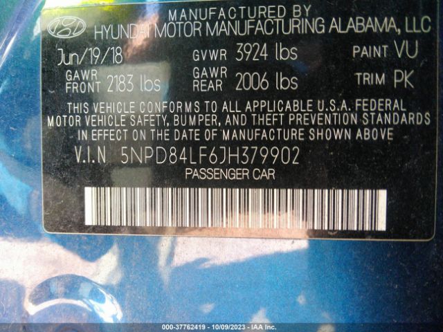 Photo 8 VIN: 5NPD84LF6JH379902 - HYUNDAI ELANTRA 