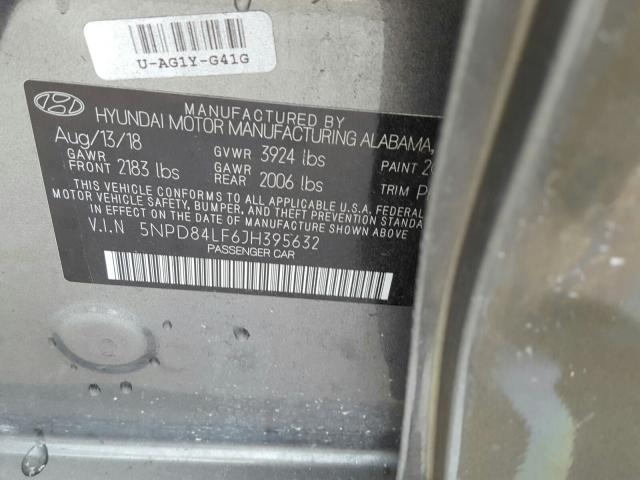 Photo 9 VIN: 5NPD84LF6JH395632 - HYUNDAI ELANTRA 