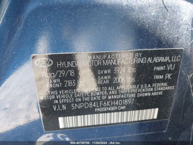 Photo 8 VIN: 5NPD84LF6KH401897 - HYUNDAI ELANTRA 