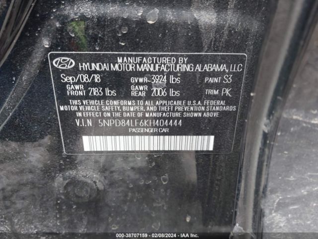 Photo 8 VIN: 5NPD84LF6KH404444 - HYUNDAI ELANTRA 