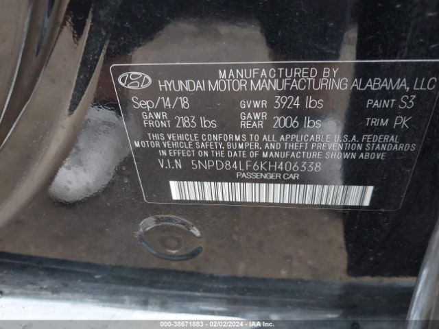 Photo 8 VIN: 5NPD84LF6KH406338 - HYUNDAI ELANTRA 